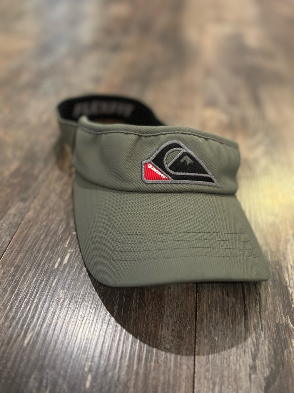 Quiksilver Olive Green Strapback Visor with Black Trim